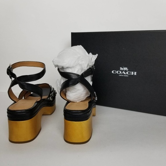 Coach Astor studded black sandal clogs - Picture 8 of 9